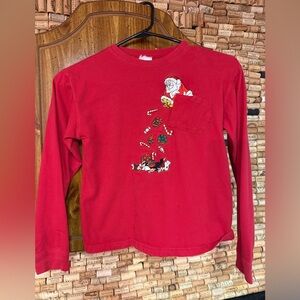 Vintage Warner Brothers Looney Tunes kids Christmas Tweety & Sylvester shirt XL